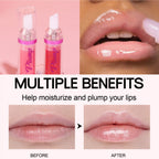 Lip gloss swatch showing mirror finish