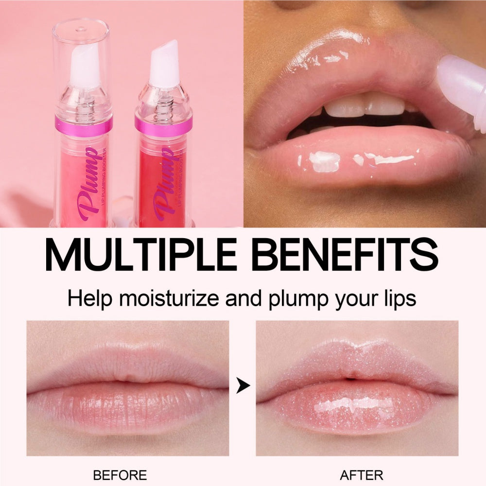 Lip gloss swatch showing mirror finish