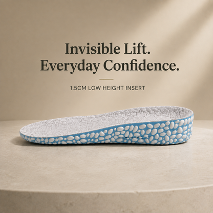 LiftStep 1.5 cm heel lift with grey top and pale blue foam base