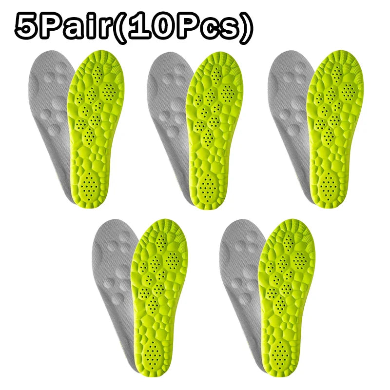 CloudStep cushioned insoles in green, five-pair pack