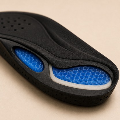 Close view of The Mile insole cushioning and perforated EVA surface